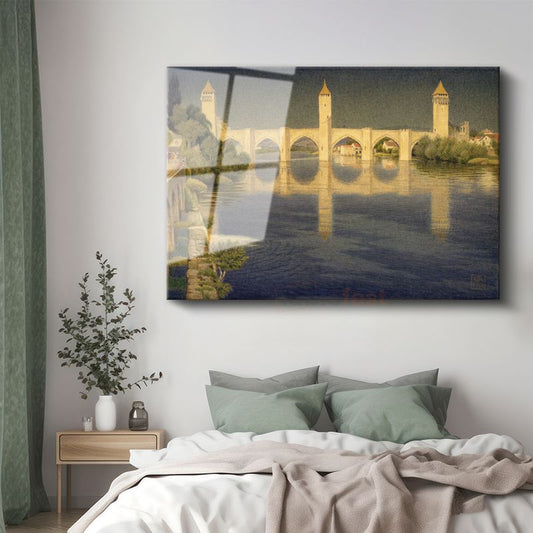 Henri Rousseau - Pont Valentré Köprüsü Cam Tablo