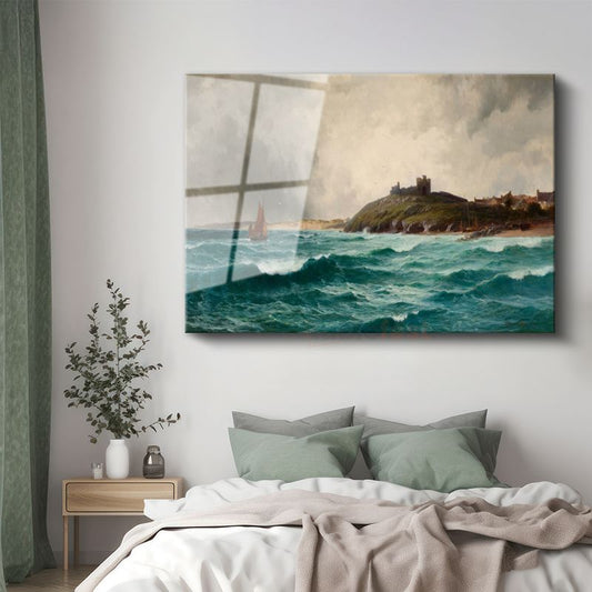 William Turner - Fırtınalı Deniz ve Kale Cam Tablo