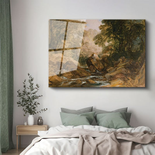 J.M.W. Turner - Kayalık Dere Manzarası Cam Tablo