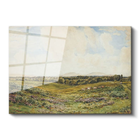 Lionel Constable - Çayır Manzarası Cam Tablo