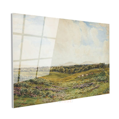 Lionel Constable - Çayır Manzarası Cam Tablo