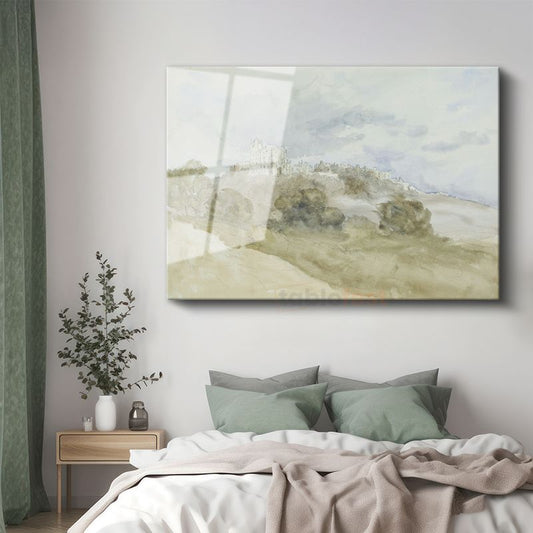 J.M.W. Turner - Tepedeki Şato Cam Tablo