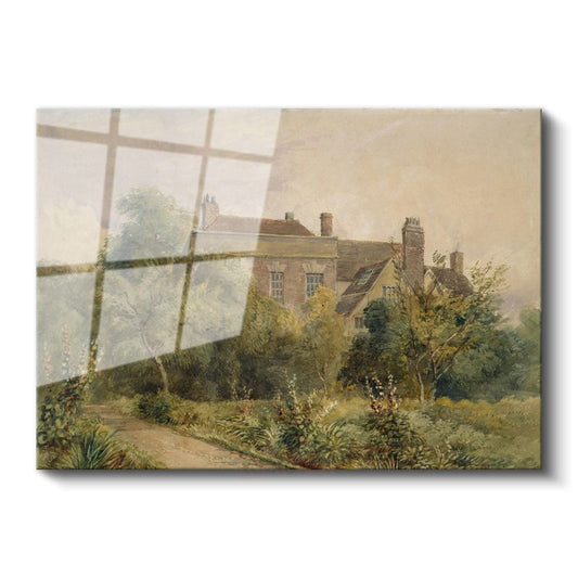John Constable - İngiliz Kır Evi Cam Tablo