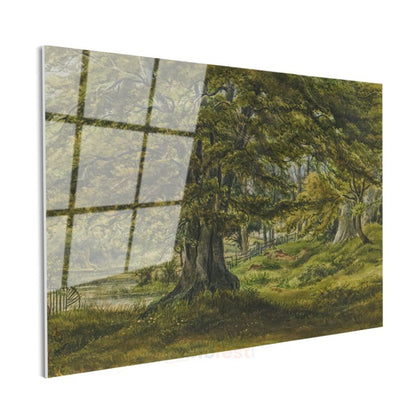 Samuel Palmer - Meşe Ağacı Manzarası Cam Tablo