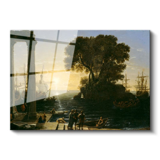 Claude Lorrain - Limanın Doğuşu Cam Tablo