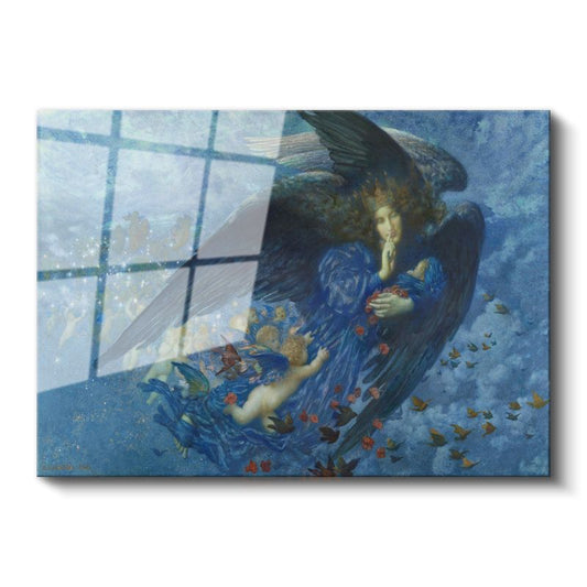 Edward Burne-Jones - Gece Meleği Cam Tablo