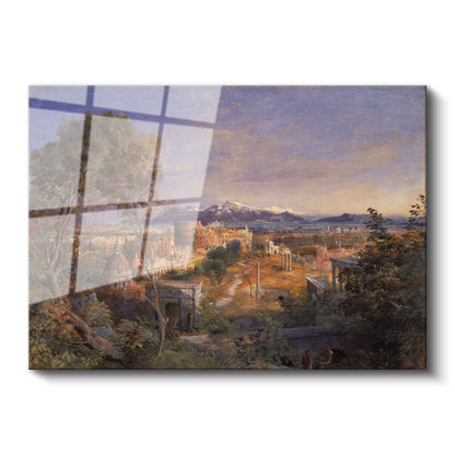 Edward Lear - Roma Manzarası Cam Tablo