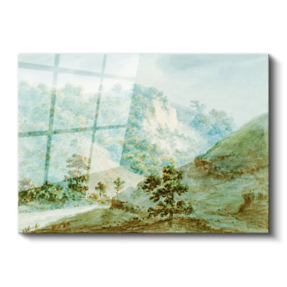 John Constable - Dağ Vadisi Manzarası Cam Tablo