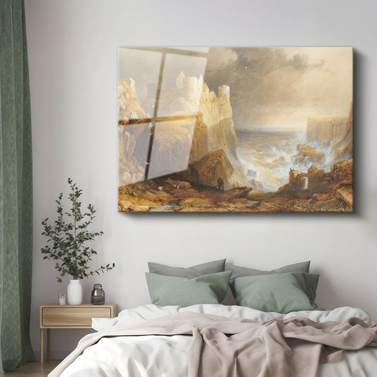 J.M.W. Turner - Deniz Kıyısında Kale Cam Tablo