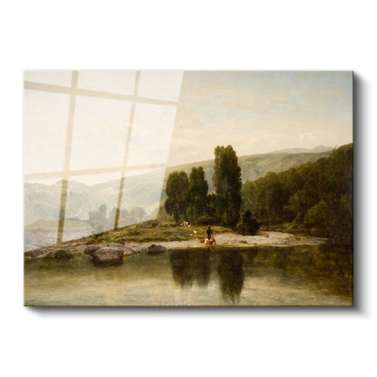John Constable - Nehir Kenarı Cam Tablo