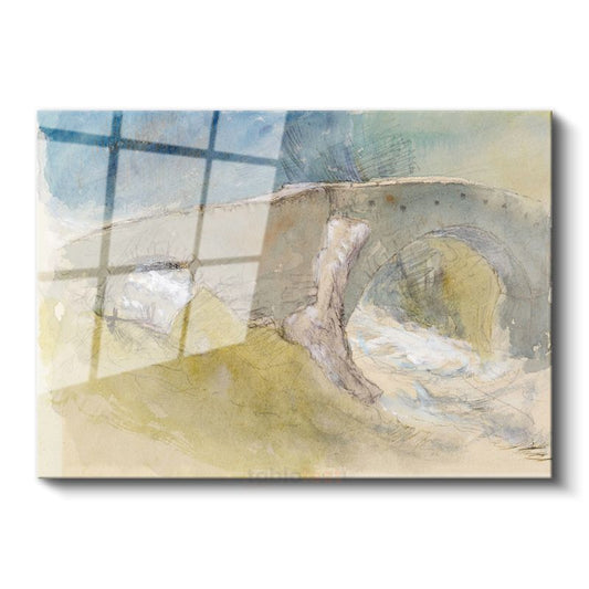 J.M.W. Turner - Taş Köprü Eskizi Cam Tablo