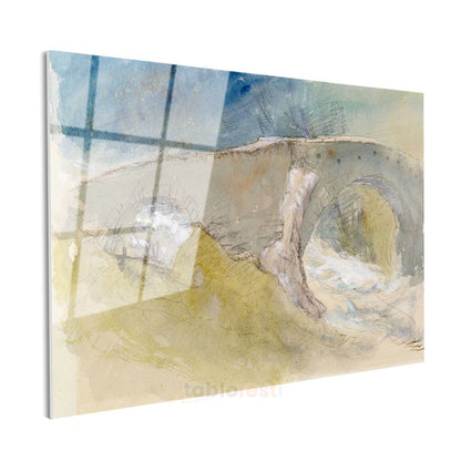 J.M.W. Turner - Taş Köprü Eskizi Cam Tablo