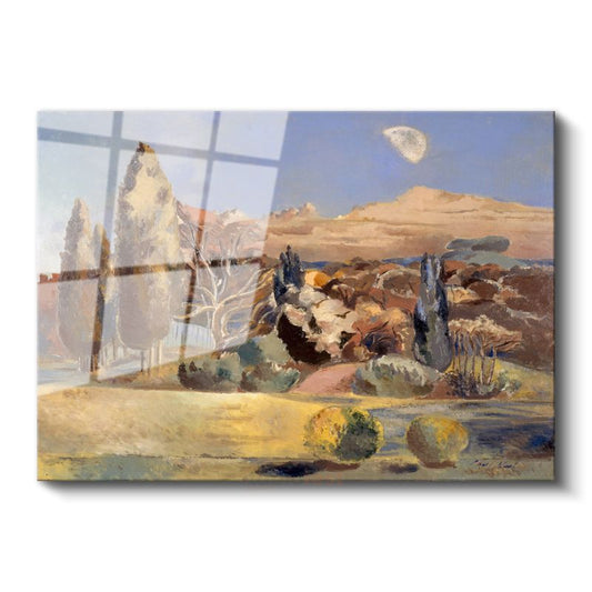 William Turner - Ay Işığında Kırsal Manzara Cam Tablo