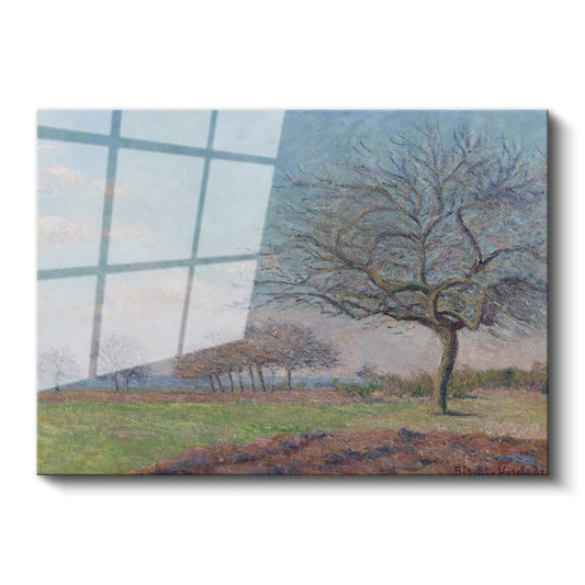 Blanche Hoschedé-Monet - Kış Ağacı Manzarası Cam Tablo