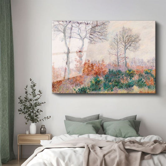 Blanche Hoschedé-Monet - Sonbahar Ağaçları Cam Tablo