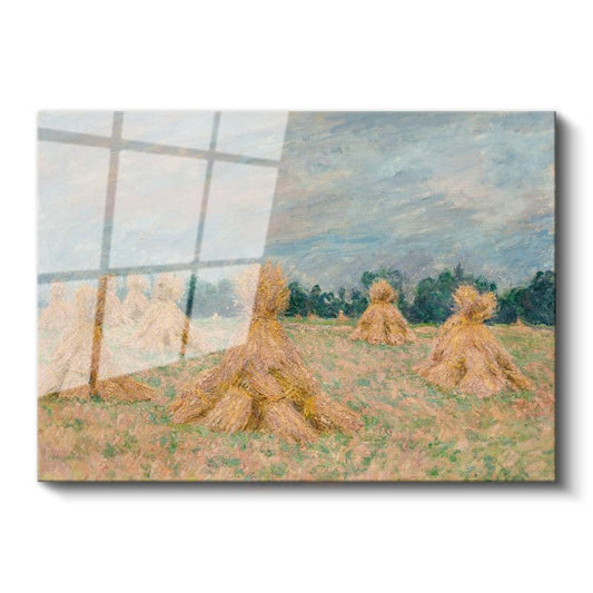 Claude Monet - Saman Balyaları Cam Tablo