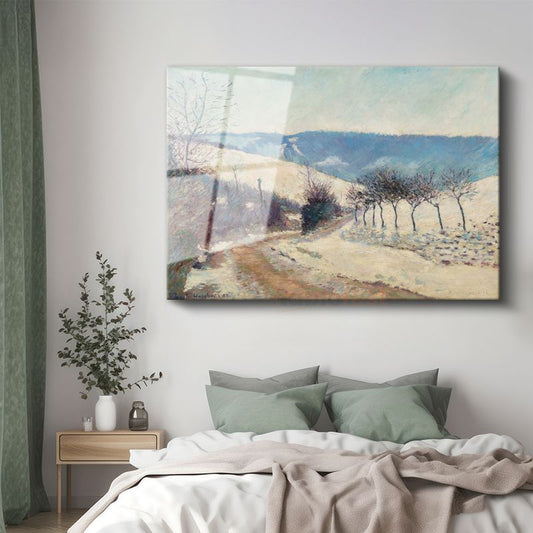 Blanche Hoschedé-Monet - Karlı Yol Manzarası Cam Tablo