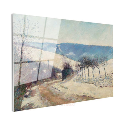 Blanche Hoschedé-Monet - Karlı Yol Manzarası Cam Tablo