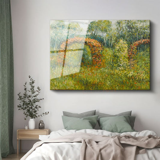 Claude Monet - Çiçekli Kemerler Cam Tablo
