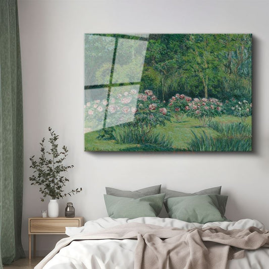 Blanche Hoschedé-Monet - Gül Bahçesi Cam Tablo