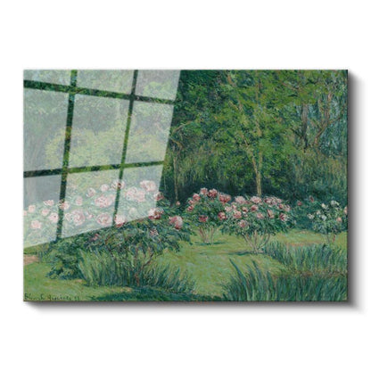 Blanche Hoschedé-Monet - Gül Bahçesi Cam Tablo