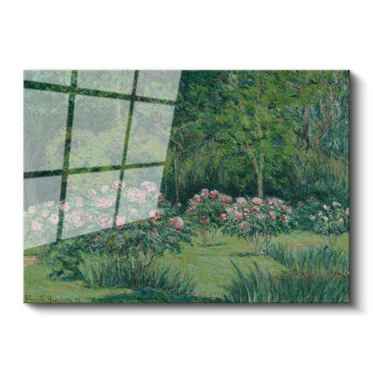 Blanche Hoschedé-Monet - Gül Bahçesi Cam Tablo