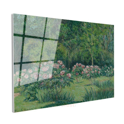 Blanche Hoschedé-Monet - Gül Bahçesi Cam Tablo