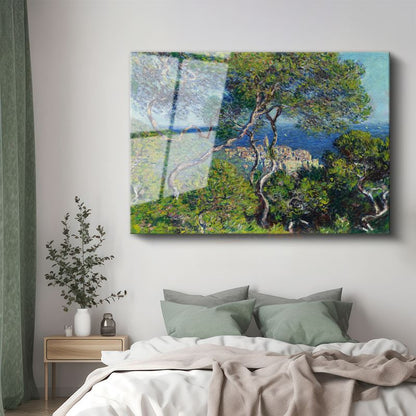 Claude Monet - Akdeniz Kıyısı Cam Tablo