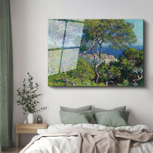 Claude Monet - Akdeniz Kıyısı Cam Tablo