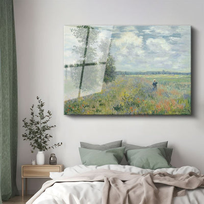 Claude Monet - Gelincik Tarlası Cam Tablo