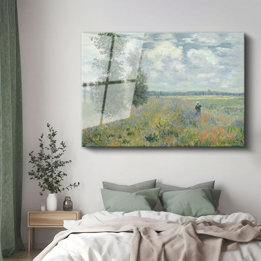 Claude Monet - Gelincik Tarlası Cam Tablo