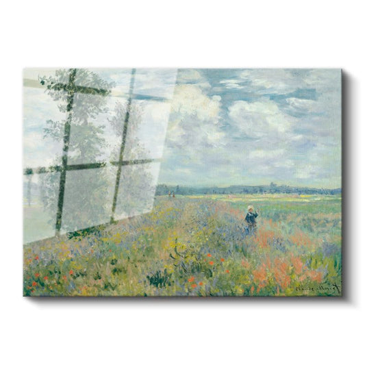 Claude Monet - Gelincik Tarlası Cam Tablo