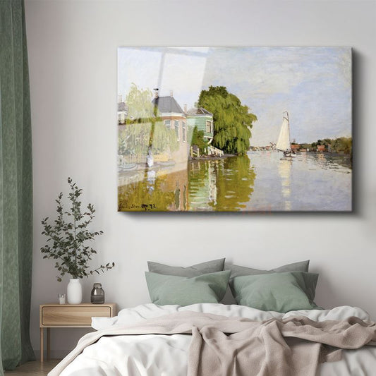 Claude Monet - Zaandam Kanalı Cam Tablo