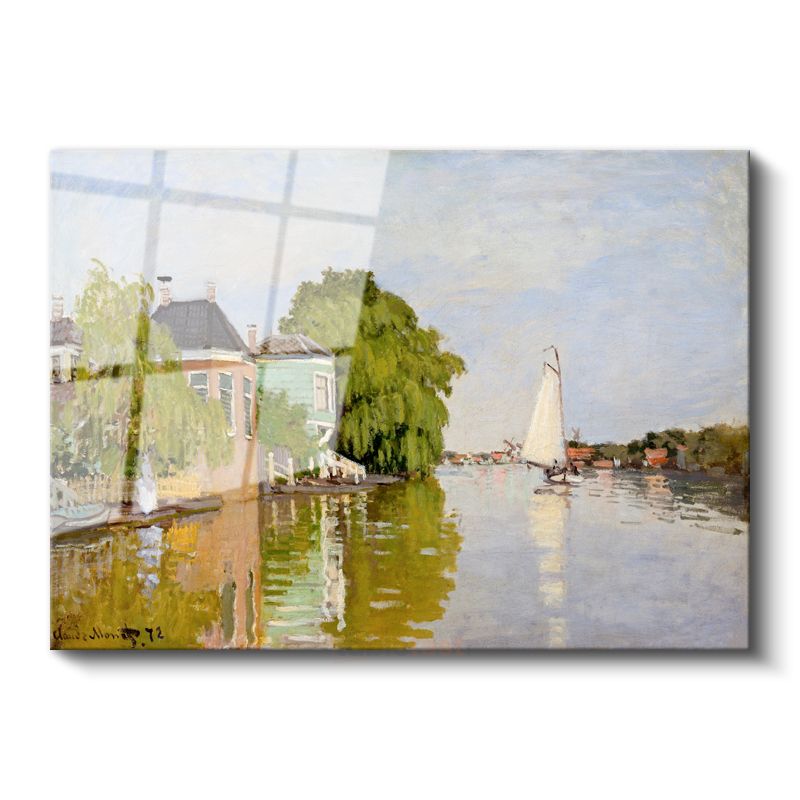 Claude Monet - Zaandam Kanalı Cam Tablo