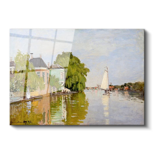 Claude Monet - Zaandam Kanalı Cam Tablo