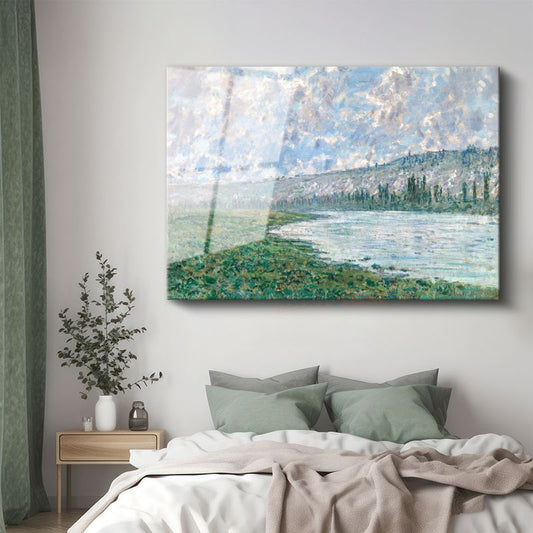 Claude Monet - Seine Nehri Manzarası Cam Tablo
