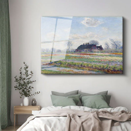 Claude Monet - Lale Tarlaları Cam Tablo