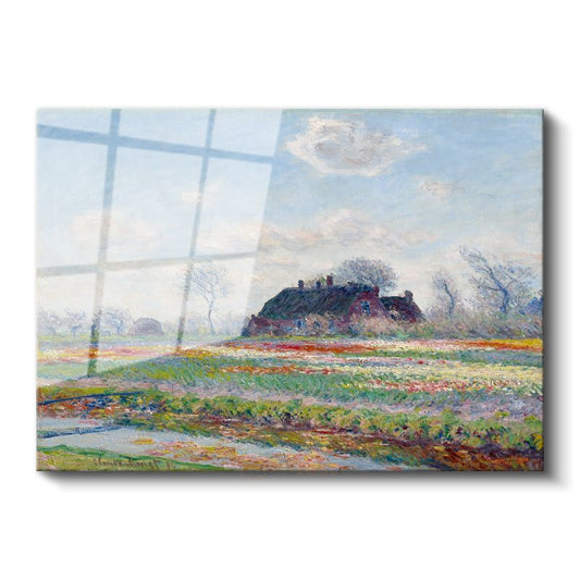 Claude Monet - Lale Tarlaları Cam Tablo