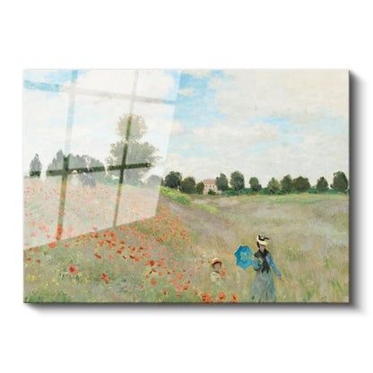 Claude Monet - Gelincik Tarlası Cam Tablo