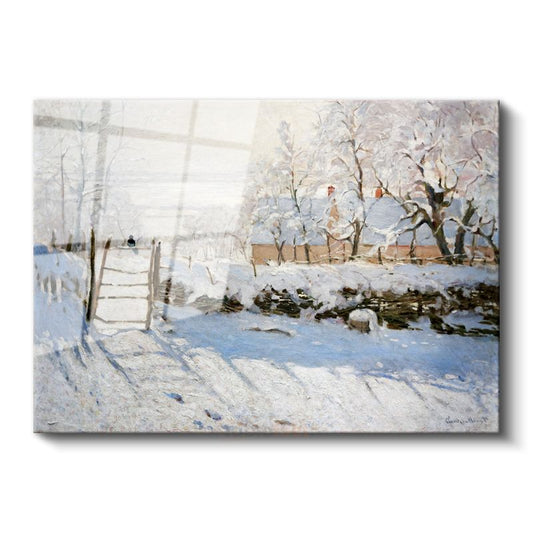 Claude Monet - Saksağan Cam Tablo