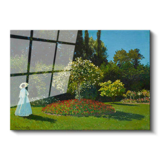 Claude Monet - Sainte-Adresse'deki Bahçe Cam Tablo