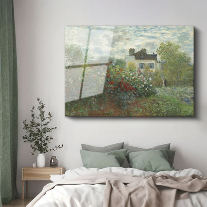 Claude Monet - Sanatçının Bahçesi Cam Tablo