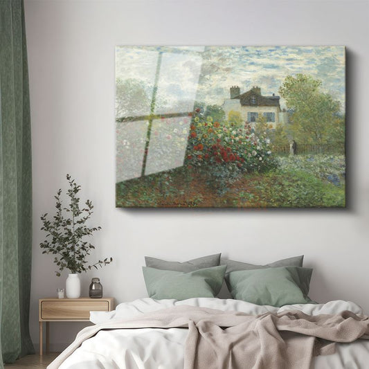 Claude Monet - Sanatçının Bahçesi Cam Tablo
