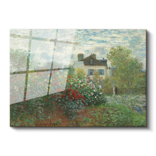 Claude Monet - Sanatçının Bahçesi Cam Tablo
