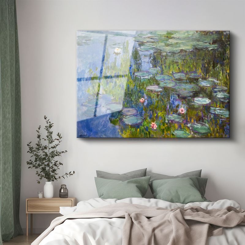 Claude Monet - Nilüferler Cam Tablo