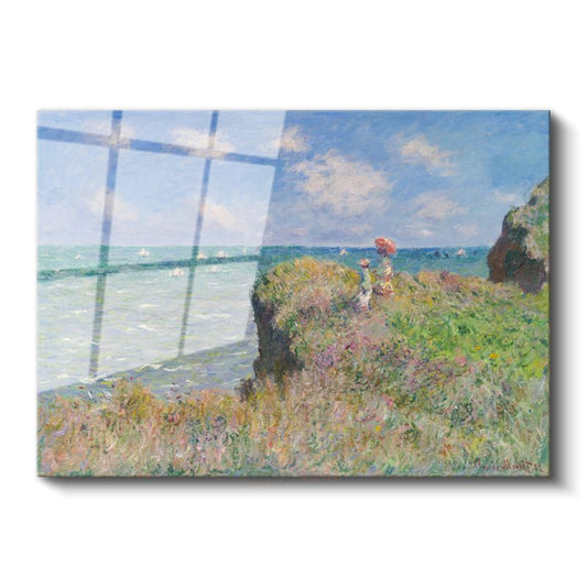 Claude Monet - Pourville Yakınlarında Uçurum Cam Tablo