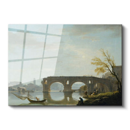 Richard Wilson - Roma Köprüsü Manzarası Cam Tablo