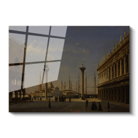 Canaletto - Venedik San Marco Meydanı Cam Tablo
