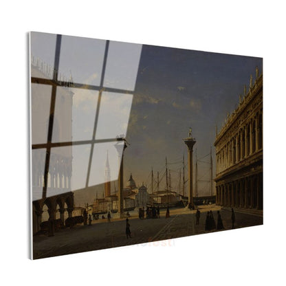 Canaletto - Venedik San Marco Meydanı Cam Tablo
