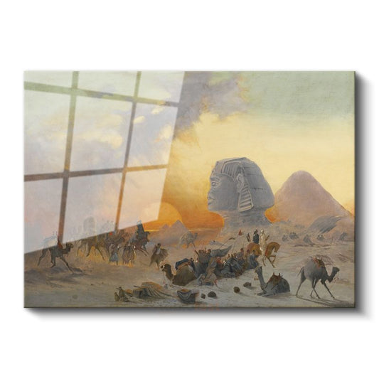 David Roberts - Mısır Sfenks ve Piramitler Cam Tablo